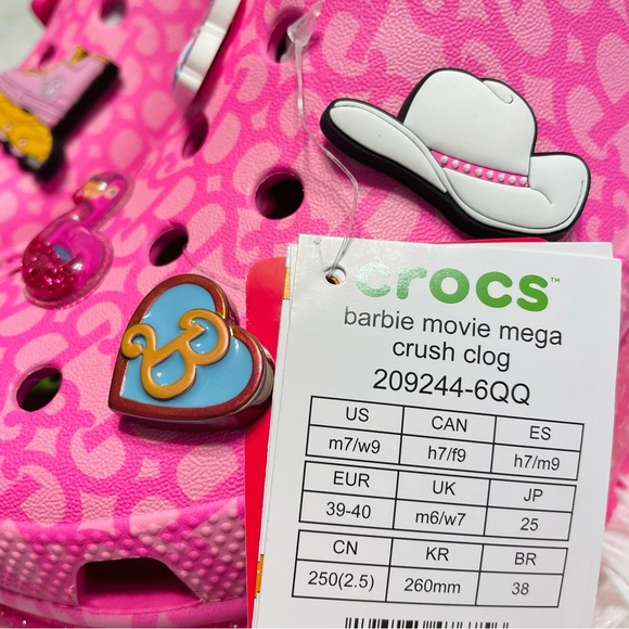 SOLD Crocs Barbie™ The Movie Mega Crush Clogs pink glitter platforms size 9 NWT - Picture 12 of 17